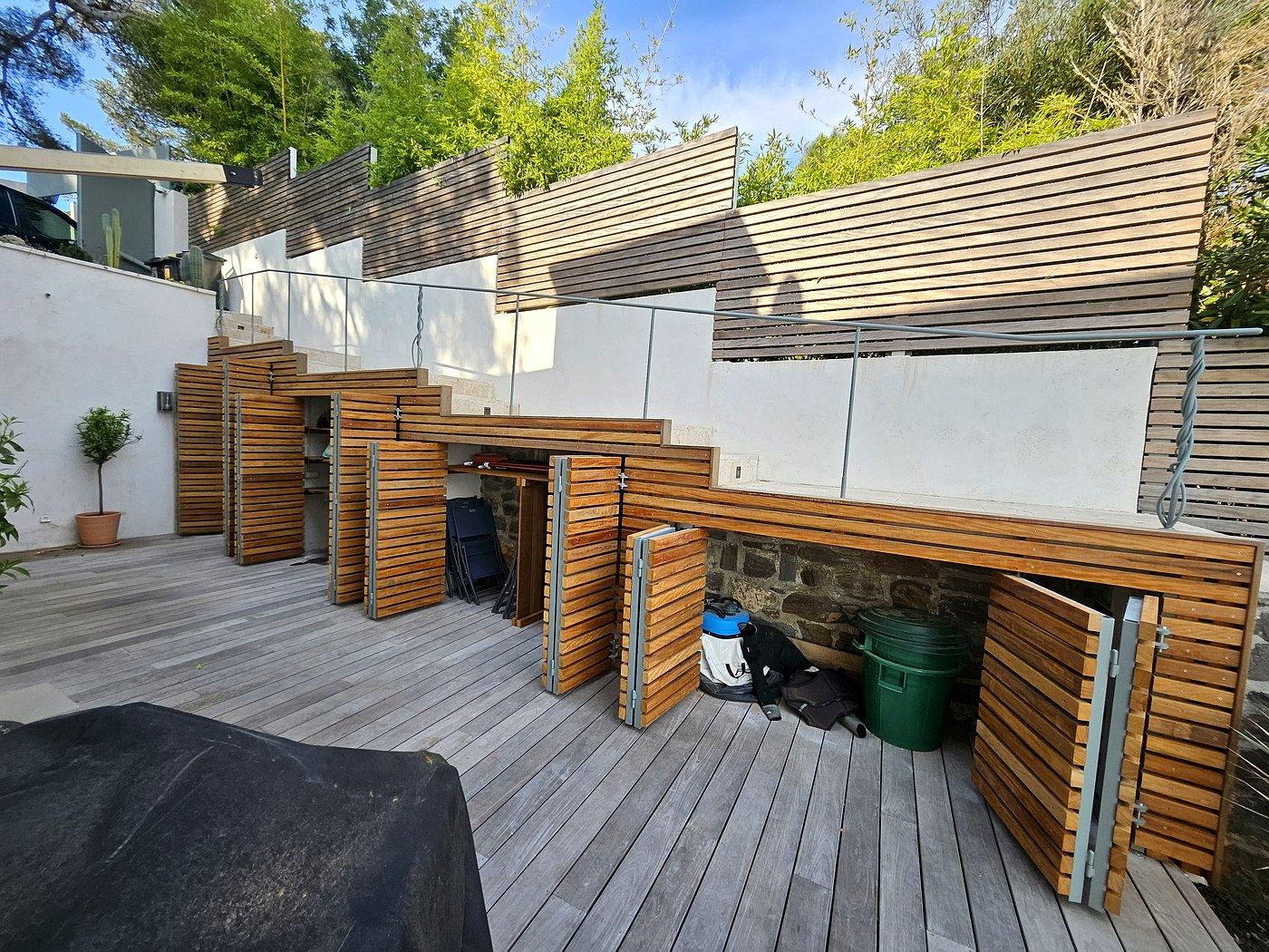 Bardage bois terrasse rangements ICAM