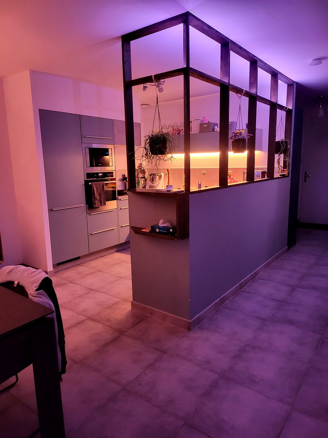 Verrière acier bois séparation cuisine salon ICAM Var